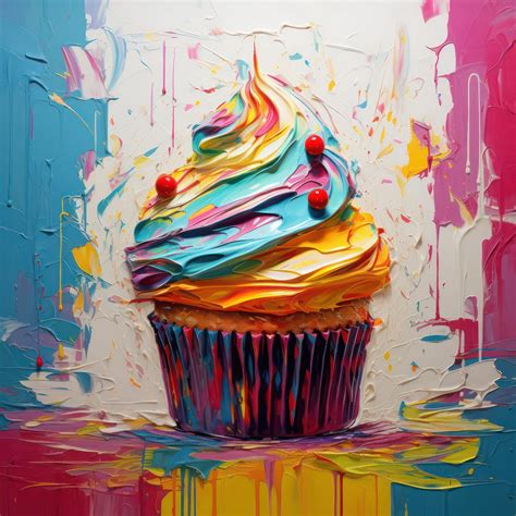 Colorful Cupcake Print Cupcake Printable Pastry Poster Patisserie Wall