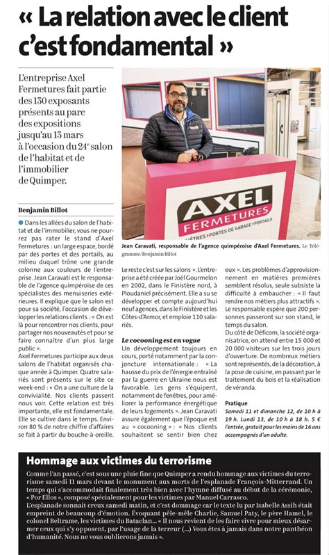 L Agence Axel Fermetures Quimper Dans Le T L Pgramme Au Salon De L