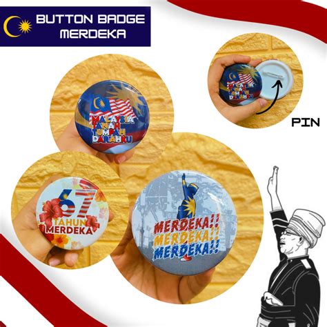 BUTTON BADGE MERDEKA | BADGE PIN HARI MERDEKA | INDEPENDENCE DAY ...