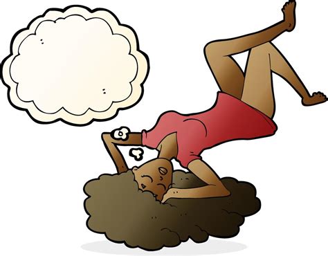 Cartoon Woman Lying On Floor With Thought Bubble 11181949 Vector Art At