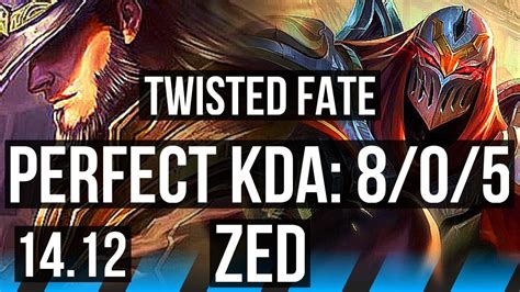 TWISTED FATE Vs ZED MID 8 0 5 Rank 4 TF Legendary 800 Games