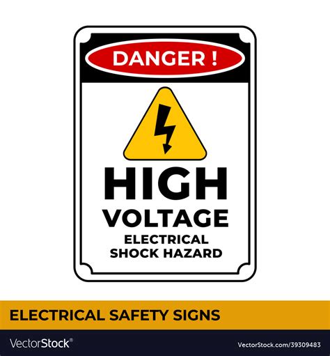 Danger High Voltage Signs With Warning Message Vector Image