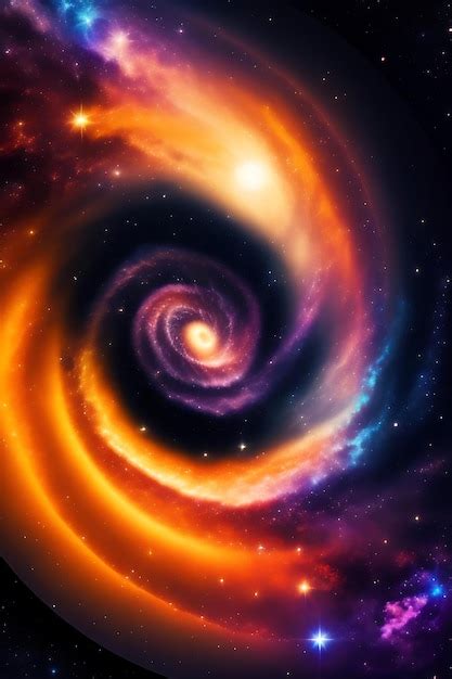 Premium Ai Image Spiral Galaxy In Space Stars Sun And Planets In The