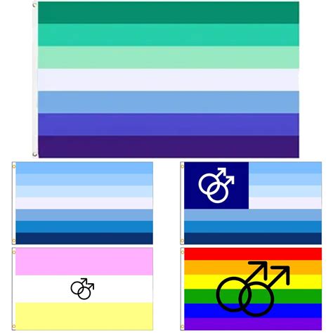 FLAGDOM 3x5Fts 90X150cm LGBT Blue Gay Man Transgender Pride Flag