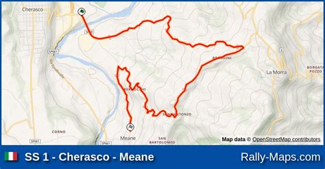 Ss Cherasco Meane Stage Map Rally Ruota D Oro Rally