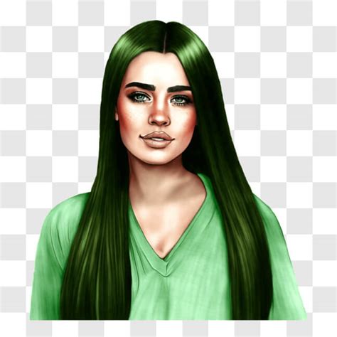 Baixe Retrato Art Stico De Uma Mulher Cabelo Verde Png Creative