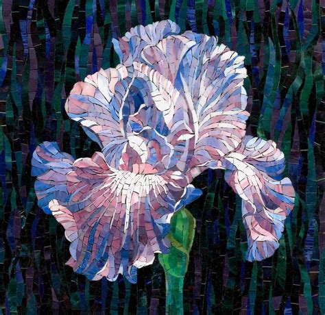 Мозаичная картина Ирис - Mosaic Flower | Mosaics | Pinterest | Mosaics ...
