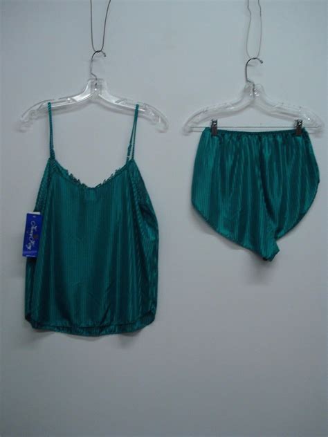 Usa Made Nancy King Lingerie Baby Doll W Tap Pant Sleepwear Small Teal