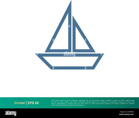 Yacht Ship Boat Nautical Icon Vector Logo Template Illustration