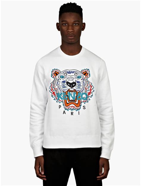Kenzo Mens White Tiger Print Sweatshirt In White For Men Lyst