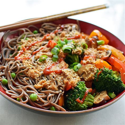 Minute Peanut Soba Noodle Bowl Emily Happy Healthy