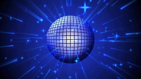 Rotating glowing disco ball with bright rays. animation for a musical ...