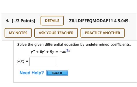 SOLVED DETAILS ZILL DIFF EQ MOD AP 11 4 5 049 MY NOTES ASK YOUR