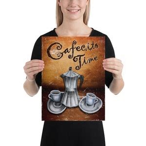 Art Print, Cafecito Time, Cuban Coffee, Modern Contemporary Home Wall ...