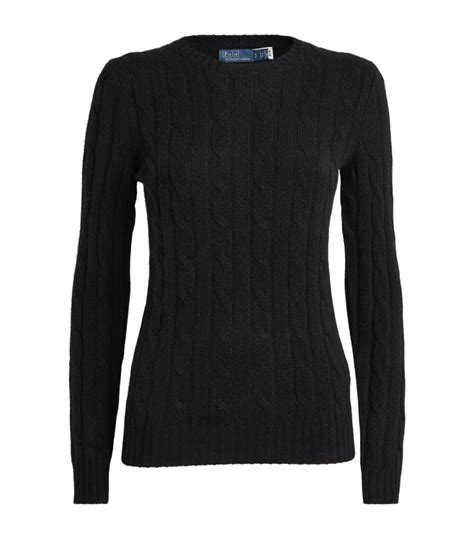 Womens Polo Ralph Lauren Black Cashmere Julianna Sweater Harrods Uk