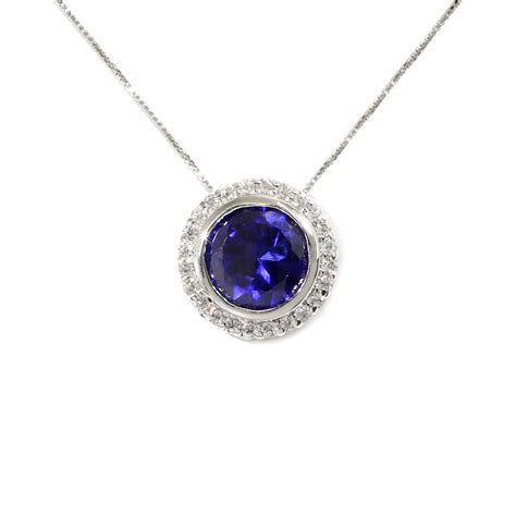 Tamara G Designs Sapphire Halo Slide Pendant