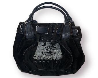 Juicy Couture Vintage Y K Embroidered Velour Purse Handbag Bag Satchel