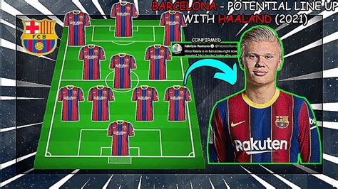 Barcelona Potential Line Up With Erling Braut Haaland Youtube