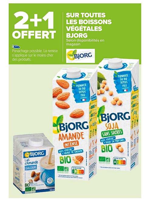 Promo Les Boissons Végétales Bjorg chez Carrefour Market iCatalogue fr