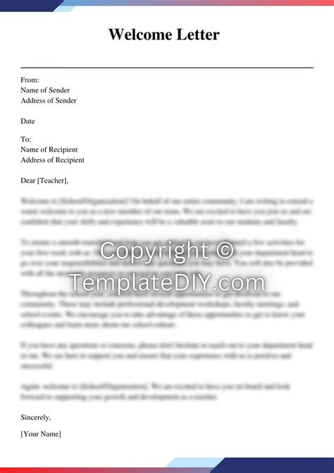 Teacher Welcome Letter Sample With Examples Word