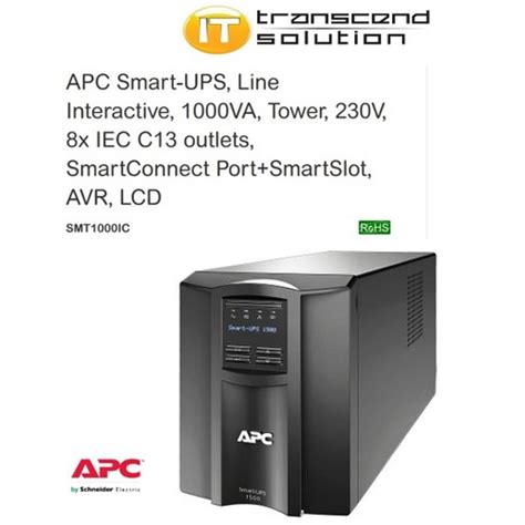 Apc Smart Ups 1000va Lcd 230v With Smartconnect Apc Smt1000ic Shopee Malaysia