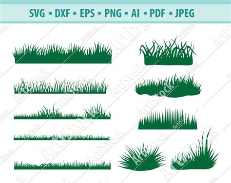 Grasses Svg File Grass Svg Grass Clipart Wild Grass Border Svg Grass Cut Files Nature