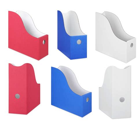 Buy Dunwell Magazine File Holder 6 Pack Red Blue White Sturdy Cardboard Magazine Organizer