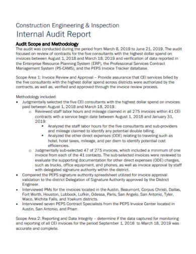 25 Free Construction Audit Report Samples To Download