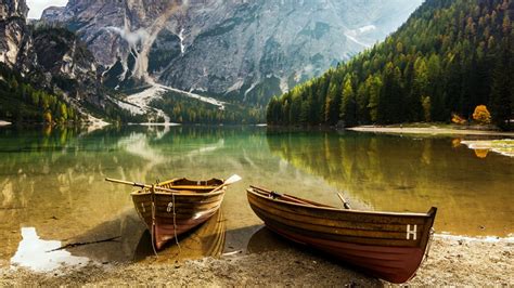 Bilder von Natur Gebirge See Wälder Boot
