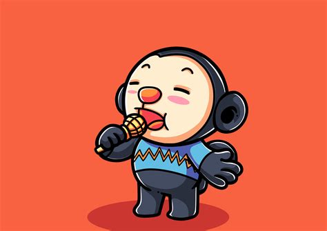 The Fat Monkey Sings Graphic By Raccoontoonid · Creative Fabrica