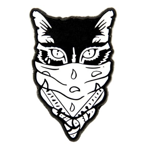 Cat Bandit Enamel Pin Bandana Gangster Thug Lapel Hat Pins Etsy