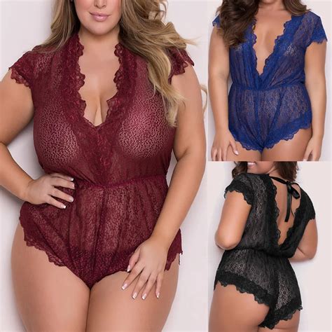 Lingerie érotique Sexy grande taille pour femmes barboteuse en