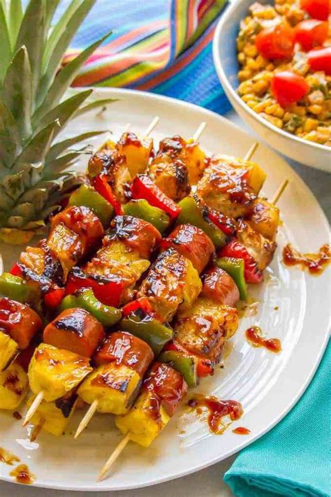 Teriyaki Chicken Pineapple Kabobs Hug Foods Bbq Recipes Kabob Recipes Bbq Party Food