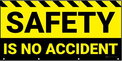 Safety Is No Accident Black Yellow Banner