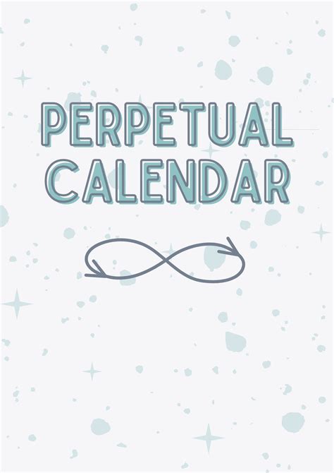 Printable Perpetual Calendar Planner Digital Download - Etsy