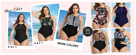 Aqua Eve Plus Size Swimsuit Women One Piece Swimsuit Tummy Control High