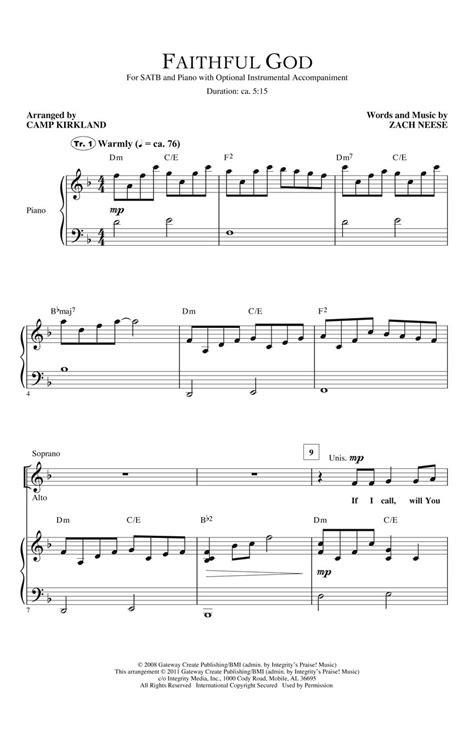 Faithful God Sheet Music by Camp Kirkland (SKU: 08752770) - Stanton's ...
