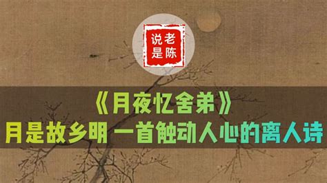 诗词赏析杜甫《月夜忆舍弟》：月是故乡明，一首触动人心的离人诗腾讯视频