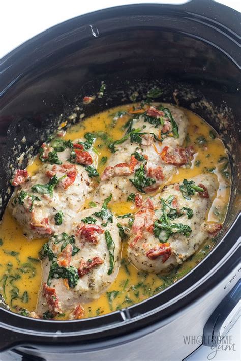 Crock Pot Creamy Tuscan Garlic Chicken Recipe