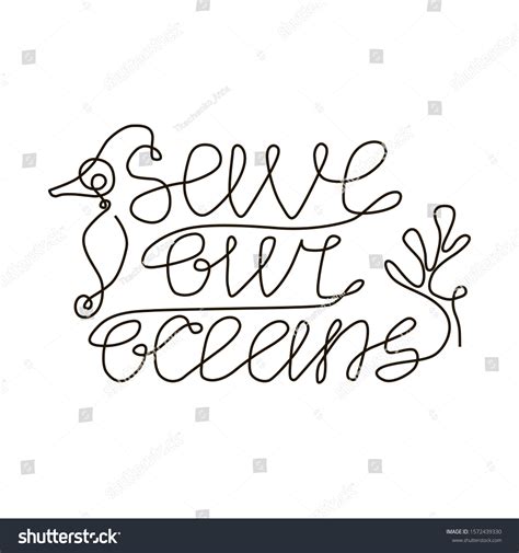 Hand Draw Lettering Save Our Oceans Stock Vector Royalty Free