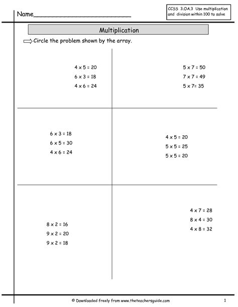 10 Multiplication Arrays Worksheets Worksheets Decoomo