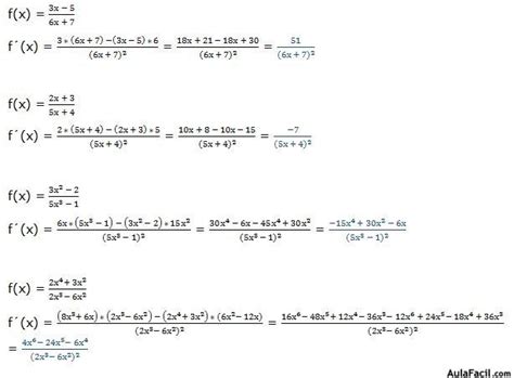 Derivada De Un Cociente Derivadas