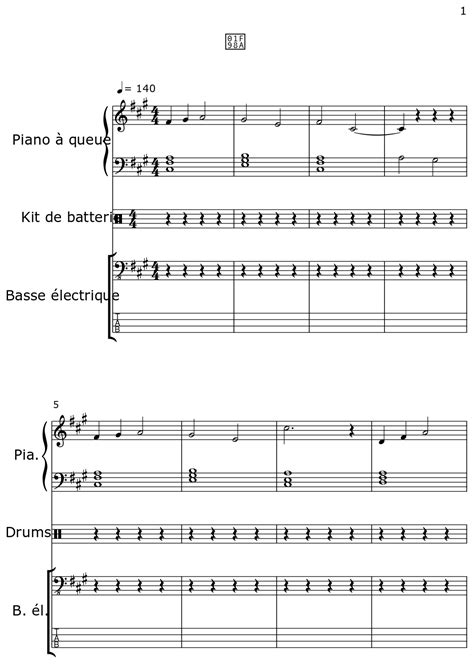 🦊 Sheet Music For Piano Drum Set Electric Bass