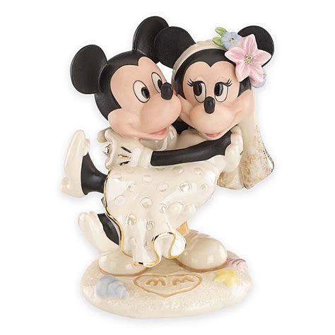 Lenox Disney Porcelain Mickey And Minnie Dream Beach Wedding Figurine