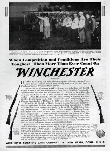 1935 Winchester Model 12 And 21 Skeet Gun Original Print Ad Ebay