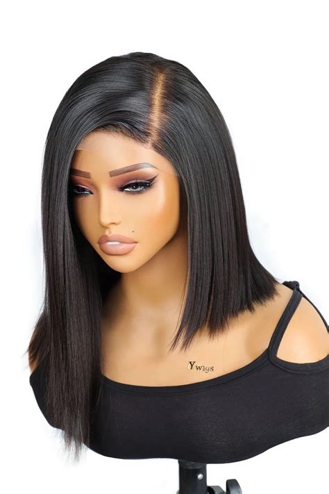 Deep Side Part 5x5 Hd Lace Closure Wig Black Straight Hair Glueless