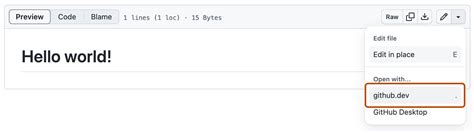 The Github Dev Web Based Editor Github Docs