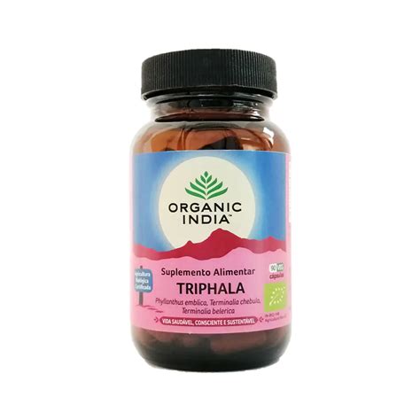 Triphala 90 Cápsulas Organic India Peixe Verde