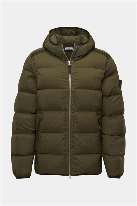 Stone Island Down Jacket Seamless Tunnel Nylon Down Tc Olive Braun