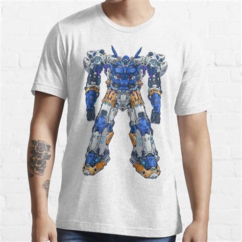 Camiseta Robot Mecha Gigante Azul Futurista Construido Por Cabeza